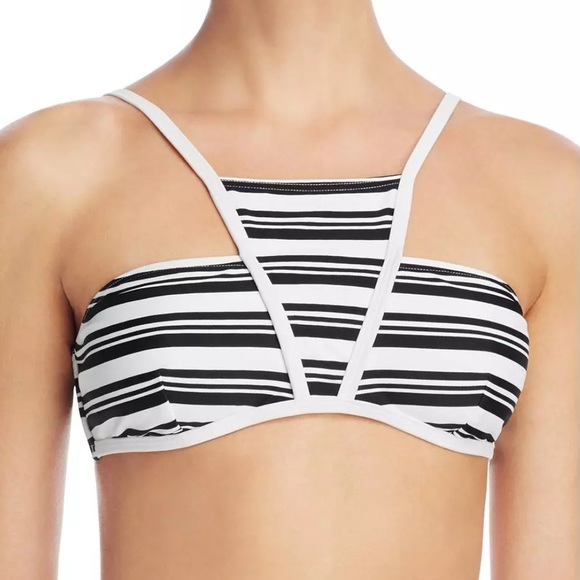 SZ M ONLY🌟Mink Pink Striped High-Neck Bikini! NEW - Picture 3 of 7